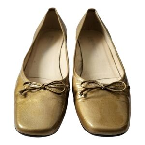 ROBERTO CAPUCCI flat ballerina gold patent leather made in Italy size 9B